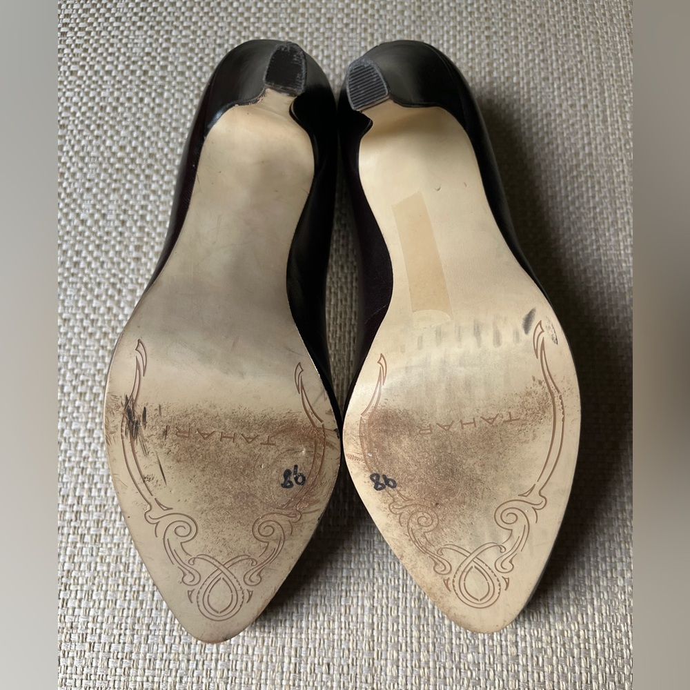 Tahari Pumps Womens 7M Lolly Heels Classic Brown Leather Stiletto - Picture 5 of 5